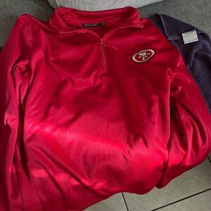 Dunbrooke Red Quarter-Zip Pullover with Logo